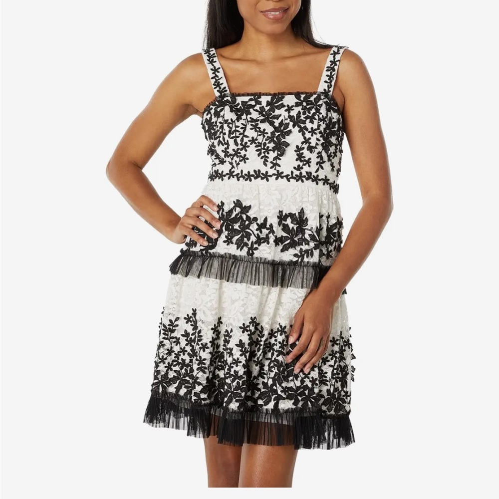 BCBMAXAZRIA 
3-D Embroidered Lace and Tulle size 0
Contrast Dress